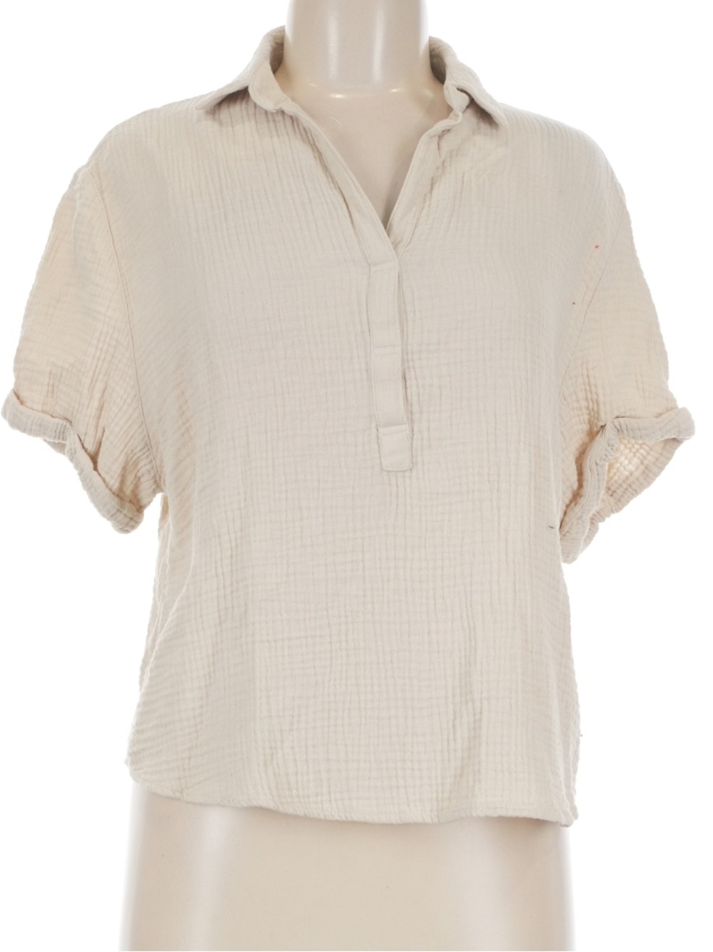 MAGASCHONI Organic Cotton Gauze Pop Over Lightweight Top Sand Large